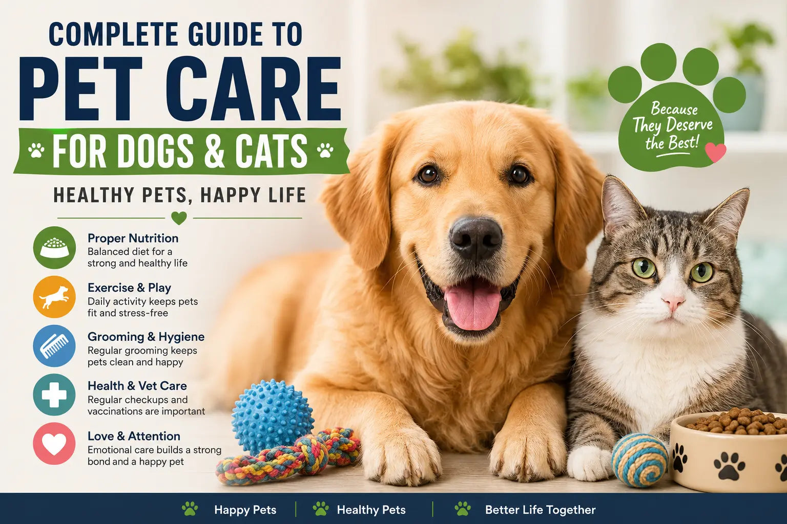 Complete Guide to Pet Care for Dogs and Cats | Healthy & Happy Pets Tips