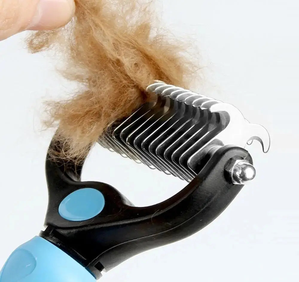 Dual sided pet grooming tool