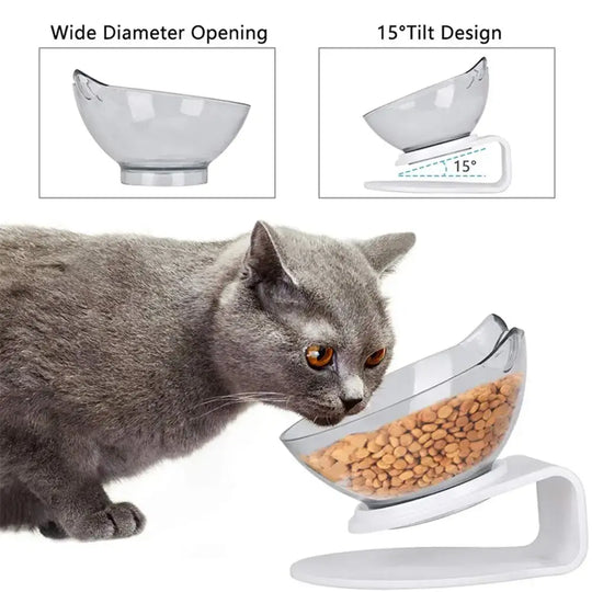 Adjustable height cat bowls with stand