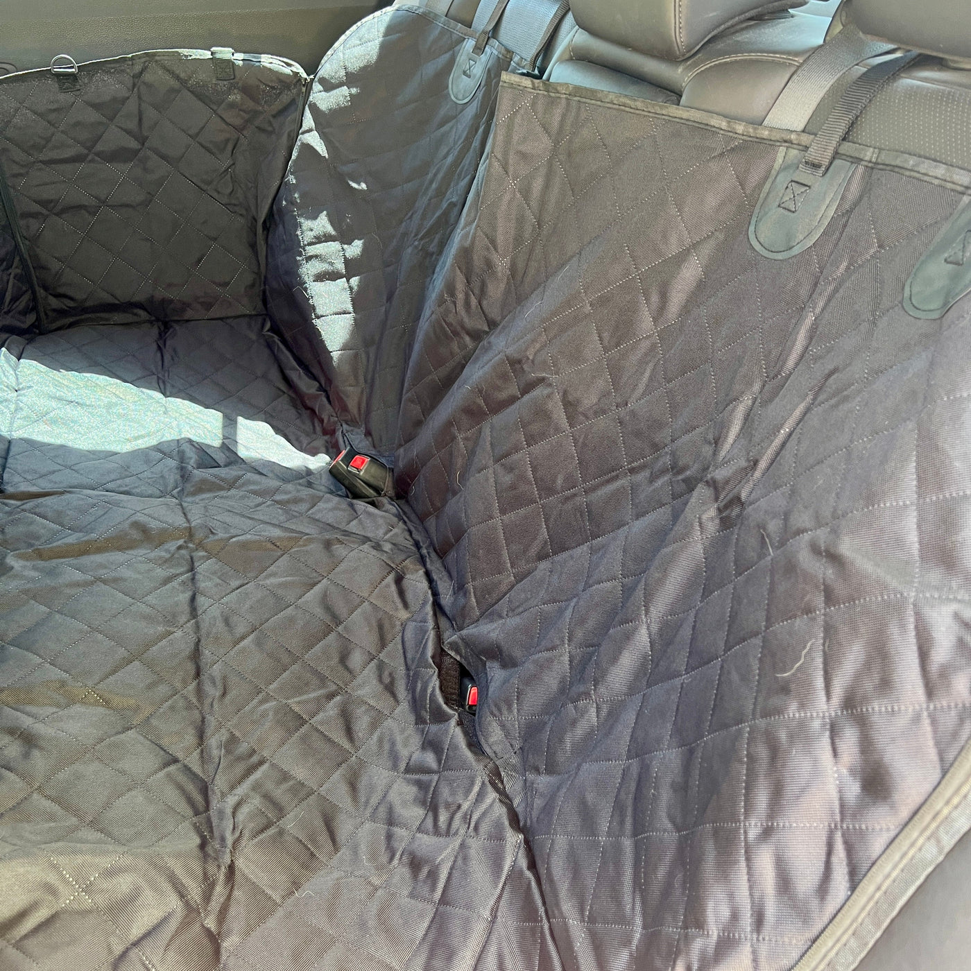 durable pet hammock for backseat protection on long road trips

