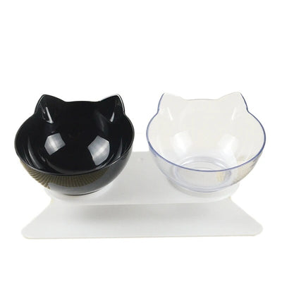 Dual cat feeding station for food and water