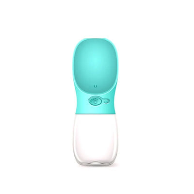 Compact green dog water bottle for travel