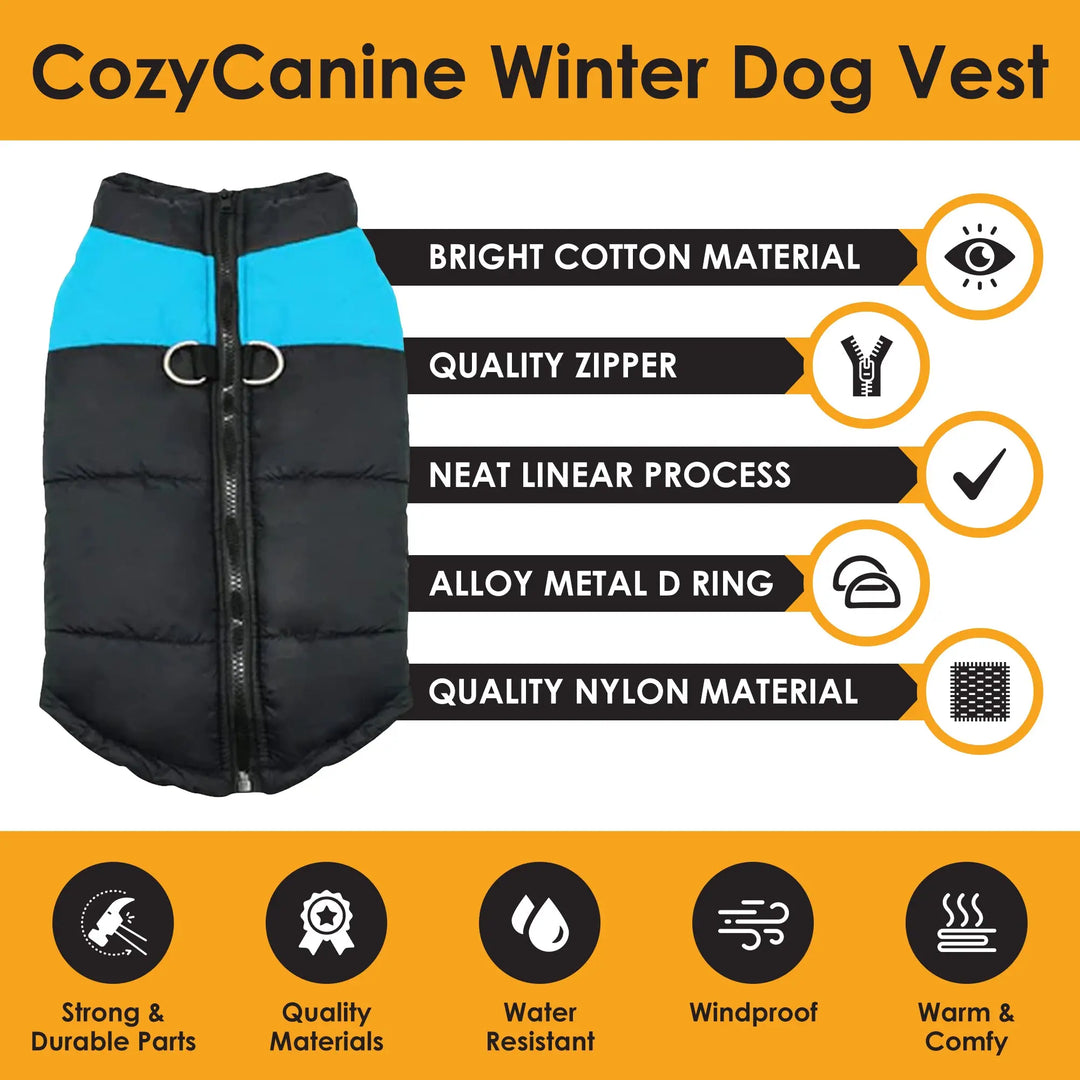 fleece-lined dog vest for winter warmth
