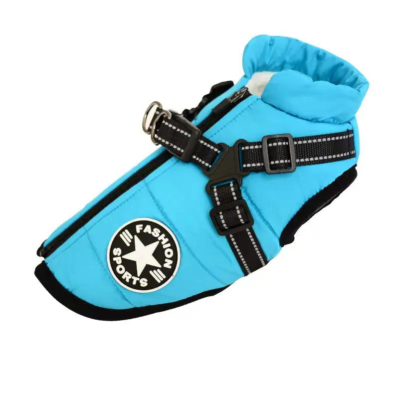 light blue waterproof jacket for dogs – breathable and soft