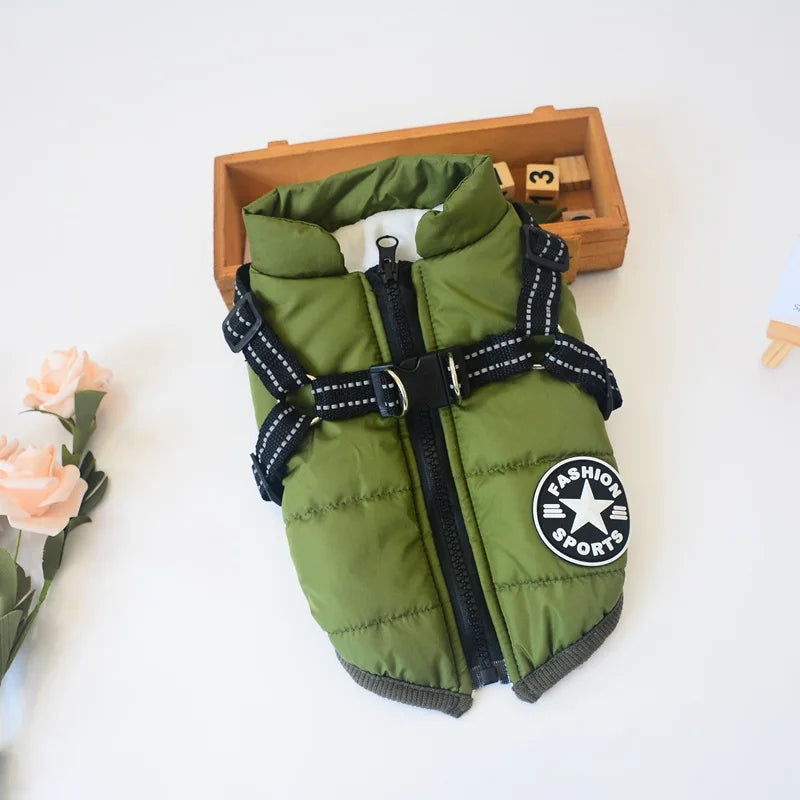 best waterproof dog jacket in green color to keep your dog dry and stylish