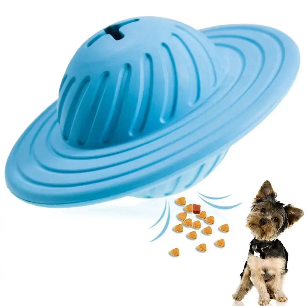Dog frisbee that doubles as a treat dispenser
