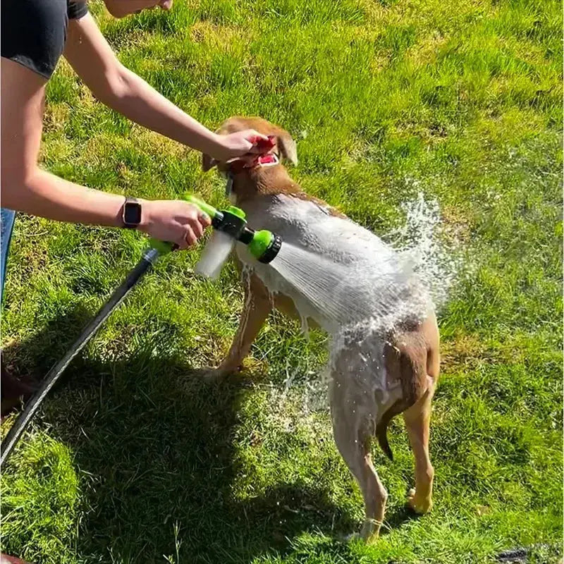 Dog spray bath for mess-free, stress-free washing.