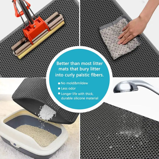 EZ clean litter mat to reduce tracking and mess
