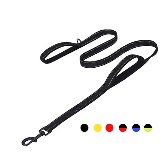 Extra-strong dog leash with dual grip handles for training and walking.

