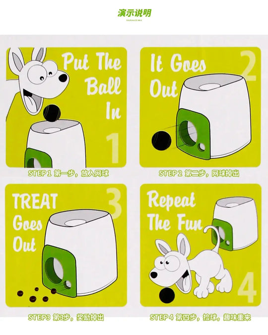 how to entertain your dog with a ball launcher and treat dispenser