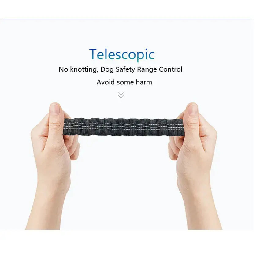 Telescopic waist leash for adjustable walking distance
