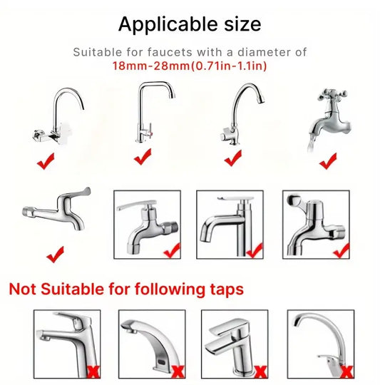 Adjustable pet bath spray nozzle fitting 18mm to 28mm hoses for comfortable and gentle rinsing