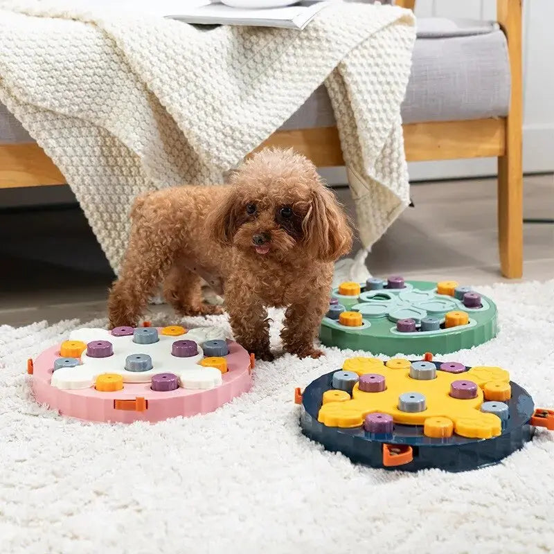 interactive pet puzzle bowl for mealtime
