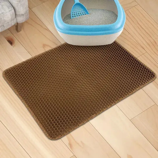 Large litter mat for cats, perfect for all litter boxes.