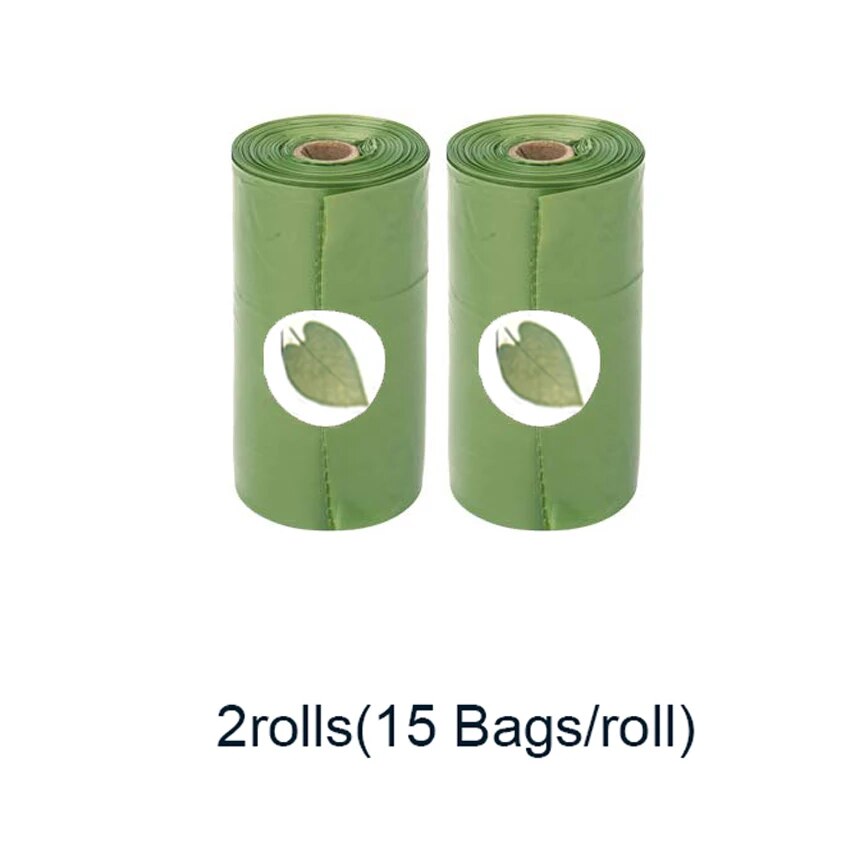 Lightweight dog poop bag holder with integrated LED light and easy access slot.

