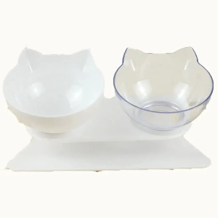 Stylish dual cat bowl set with modern stand