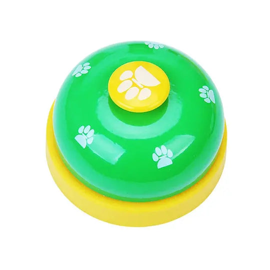 Bell for pets to ring during dinner or treat time green