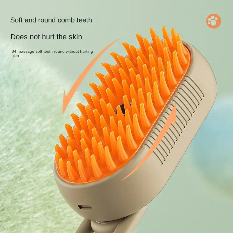 gentle steamy groom brush for dogs and cats with sensitive skin