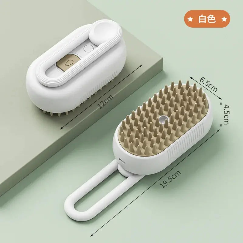 best white steamy groom brush for pets with shedding control