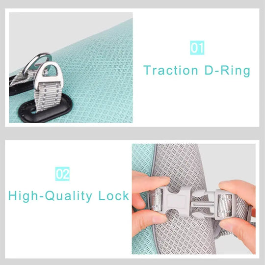 Easy-to-wear cooling vest for pets in summer.