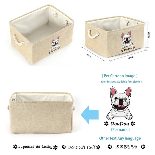 Stylish storage basket for pet toys