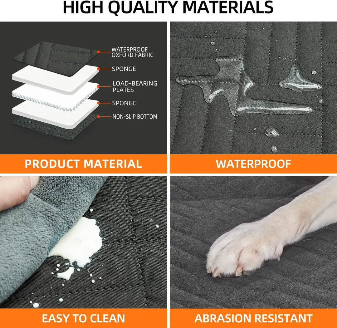 Hard-bottom dog car hammock made with high-quality, durable, and waterproof materials for long-lasting use