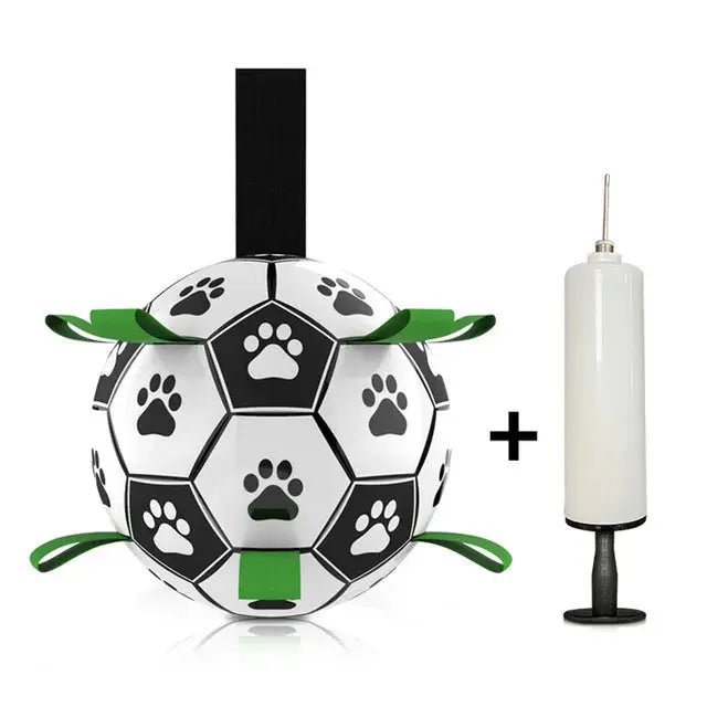 dog soccer ball with air pump and needle adaptor