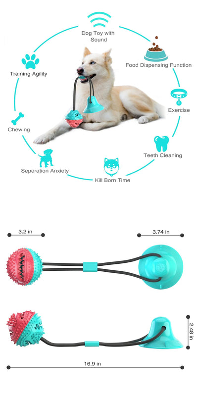 Rubber dog tug toy for tough pulling