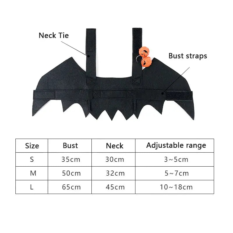 scary dog costume for Halloween – bat wings for all sizes