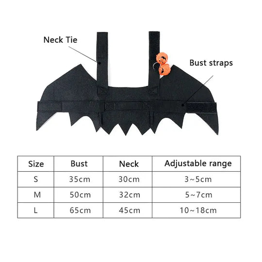 scary dog costume for Halloween – bat wings for all sizes