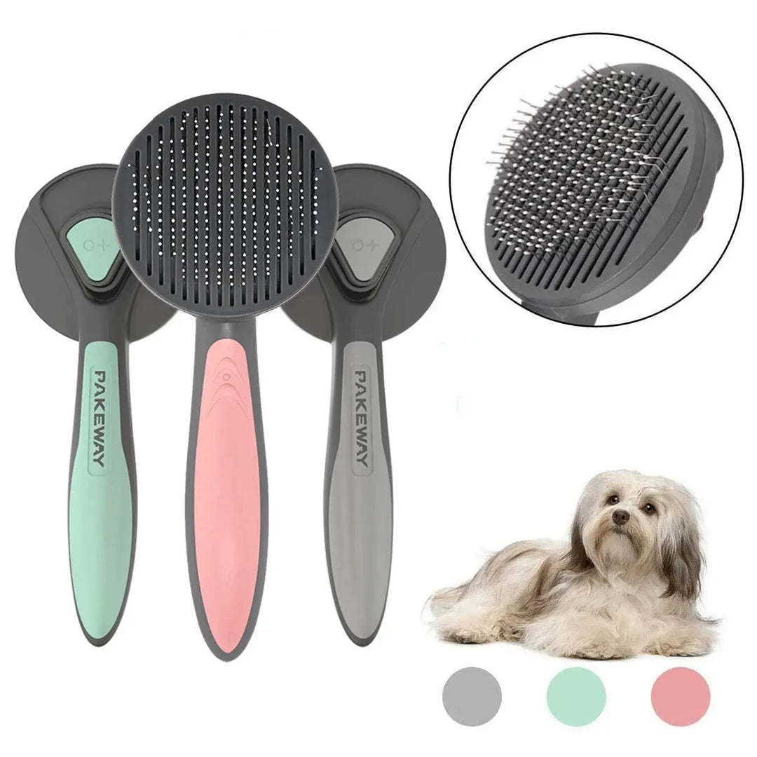Pet comb with one-click hair removal