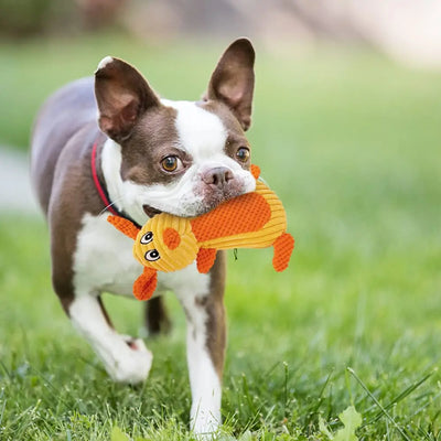 Cuddly chew toy for dogs that love to snuggle and bite