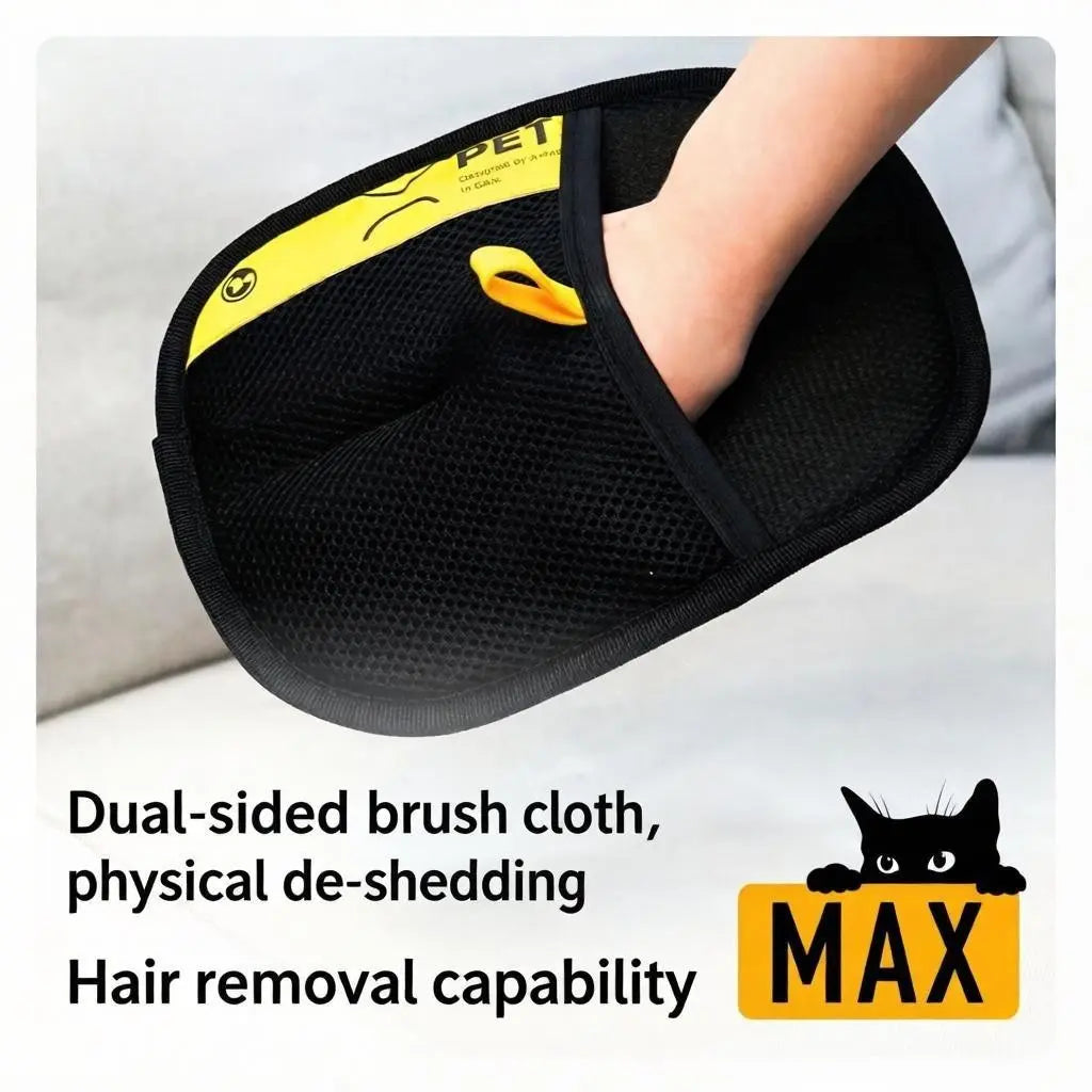 Pet grooming glove with dual-sided design for effective hair removal and gentle pet massage