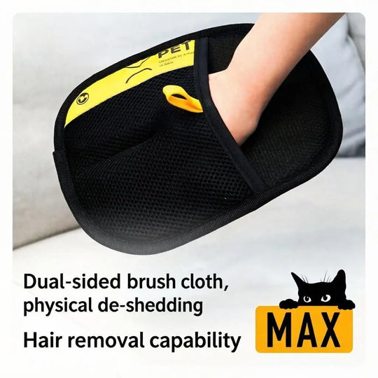 Pet grooming glove with dual-sided design for effective hair removal and gentle pet massage