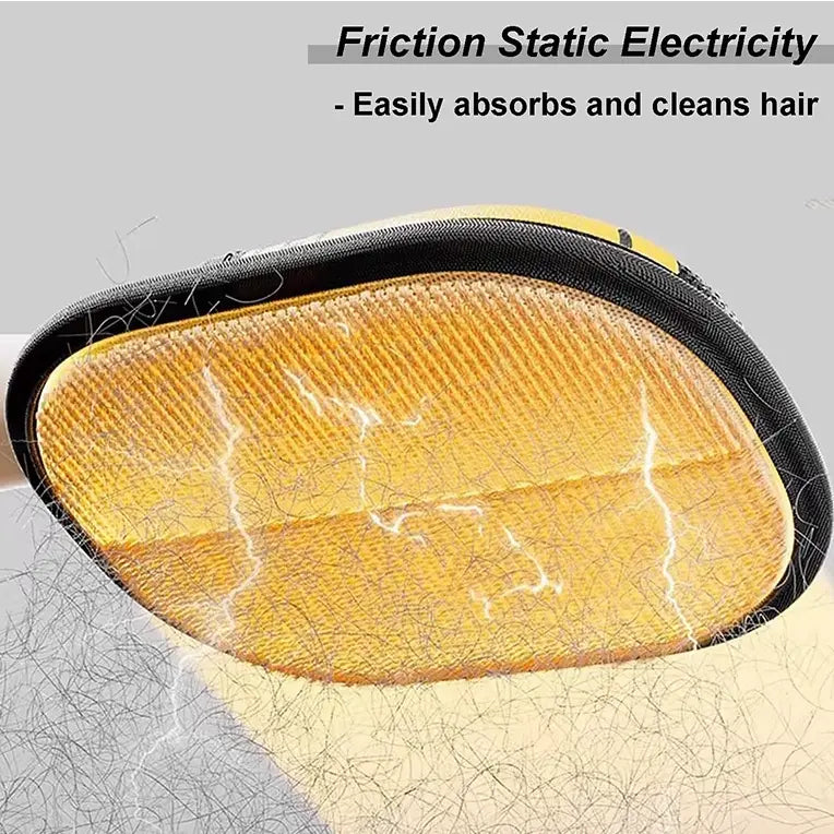 Pet grooming glove with silicone tips that easily collects and removes loose hair for easy cleaning