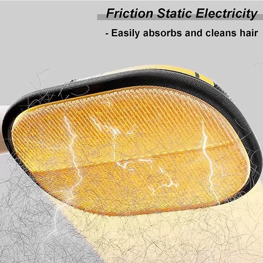 Pet grooming glove with silicone tips that easily collects and removes loose hair for easy cleaning