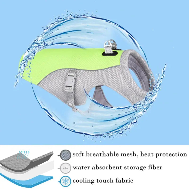 Lightweight cooling vest for dogs in hot weather
