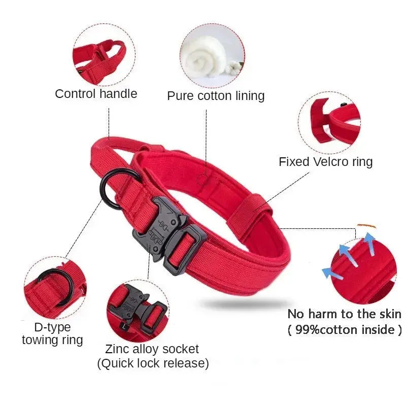 Adjustable K9 dog collar for working dogs