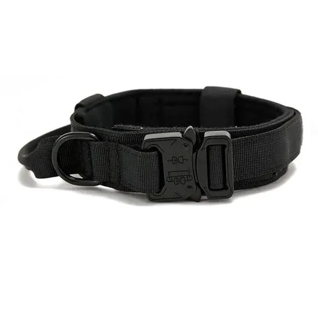 Thick tactical collar for aggressive dogs