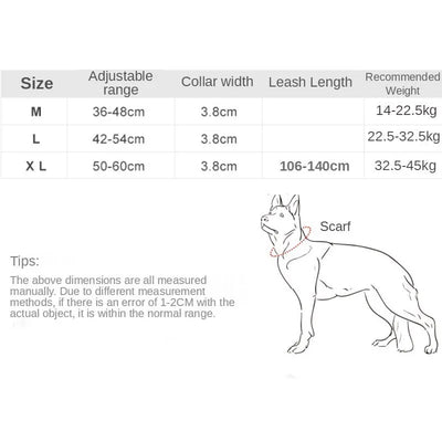 Dog collar with handle, fits small to large dogs