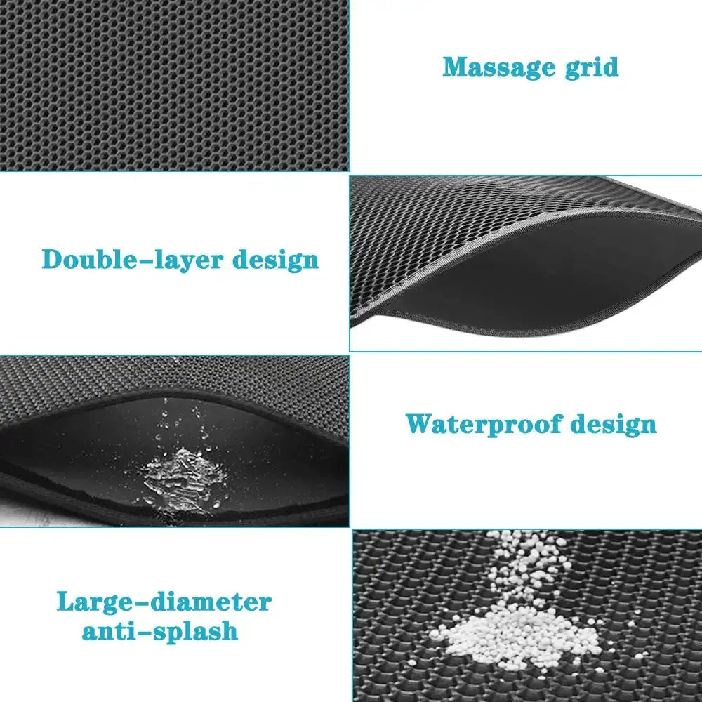 Waterproof mat for catching cat litter around the box.