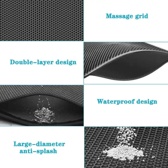 Waterproof mat for catching cat litter around the box.
