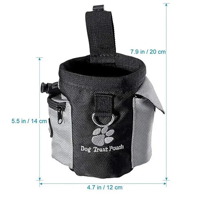 Compact pouch for dog treats and kibble


