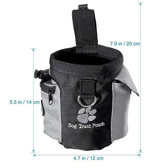 Compact pouch for dog treats and kibble

