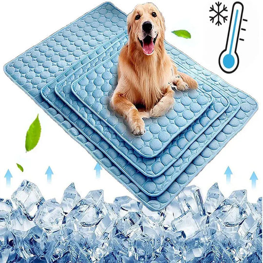 ChillPaws cooling mat for dogs on tile floor

