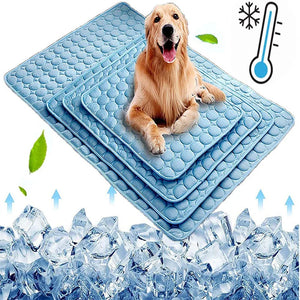 ChillPaws cooling mat for dogs on tile floor

