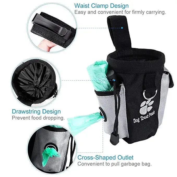 Dog treat bag with belt attachment

