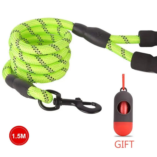 Premium reflective leash featuring weather-resistant materials

