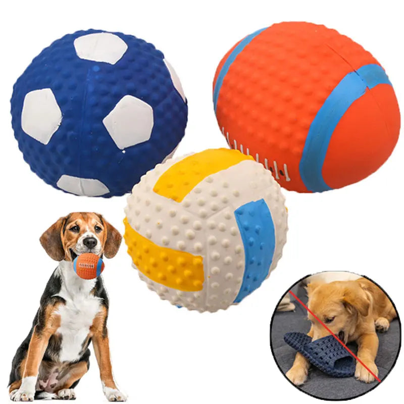 Durable Squeaky Dog Toy Ball