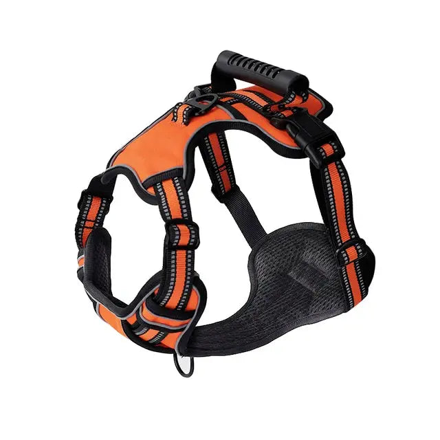 Lightweight reflective harness with secure chest strap

